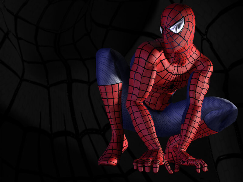 Spider-man Crouching — Red