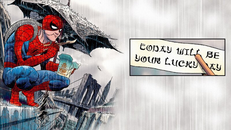 Spider-man Eating Noodles