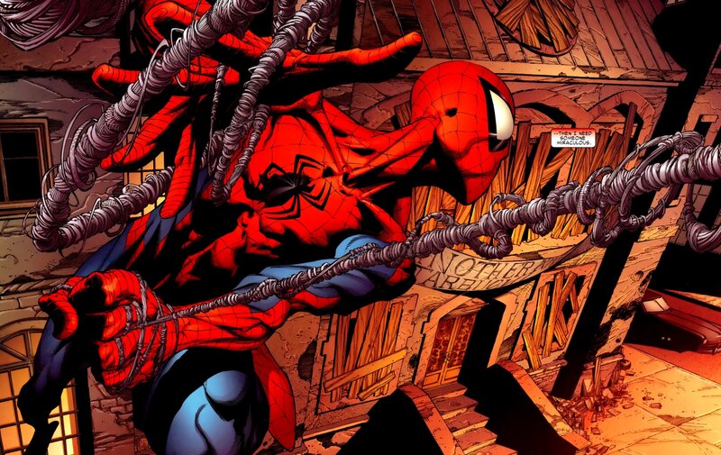 Spider-Man Entangled in Webbing