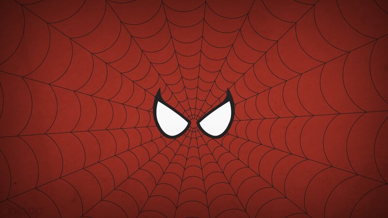 Spider-man Eyes — Red, Dramatic, Digital Art, Web Pattern, Black