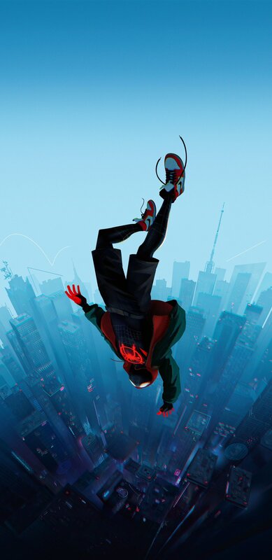Spider-man Falling — Blue, Dramatic, Night