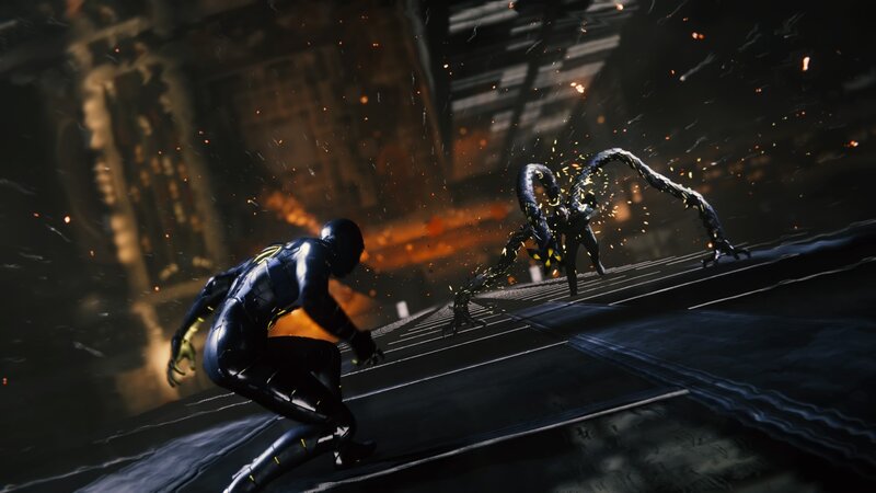 Spider-man Fighting Symbiote — Black