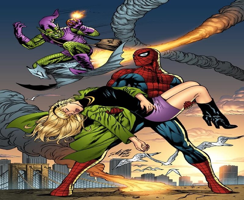 Spider-Man Fighting Villains — Red