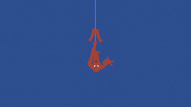 Spider-man Hanging Upside Down — Blue, Calm