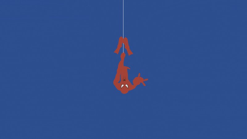Spider-man Hanging Upside Down — Blue