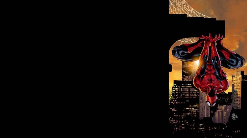 Spider-man Hanging Upside Down — Red, Dramatic, Sunset