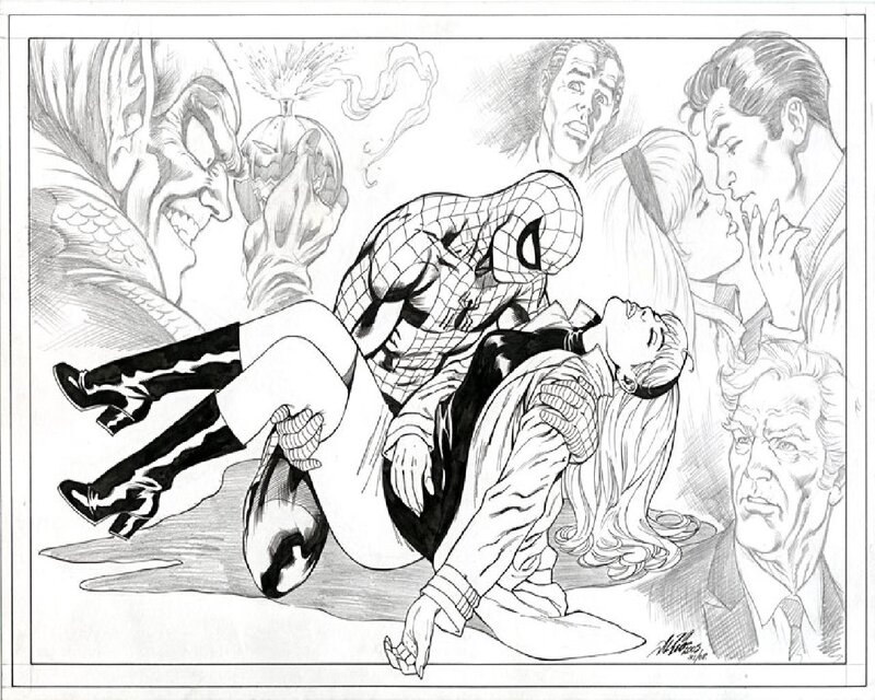 Spider-Man Holding a Woman