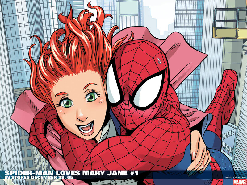Spider-Man Hugging Mary Jane — Red