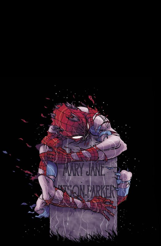 Spider-man Hugging Tombstone — Black