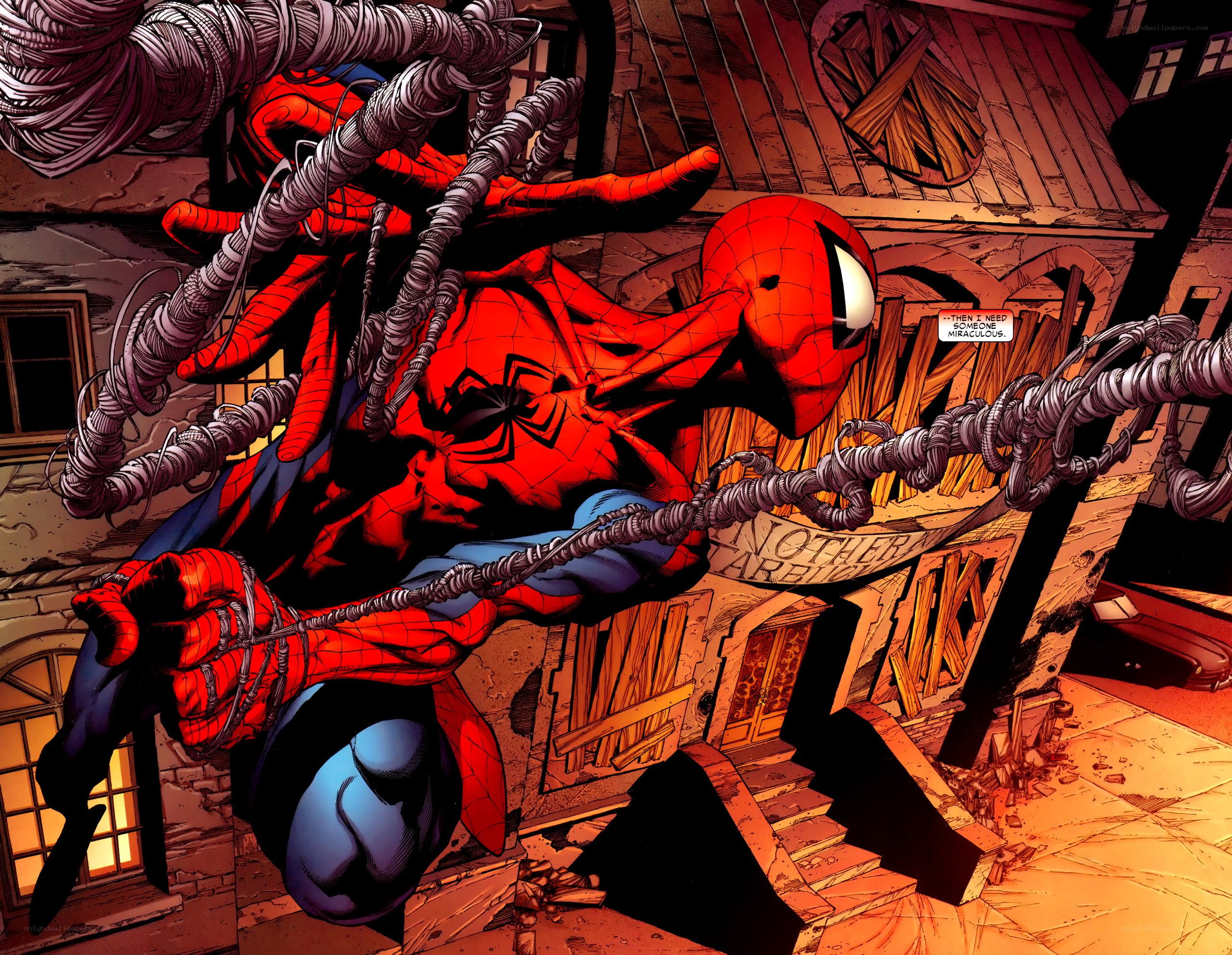Spider-Man in a battle