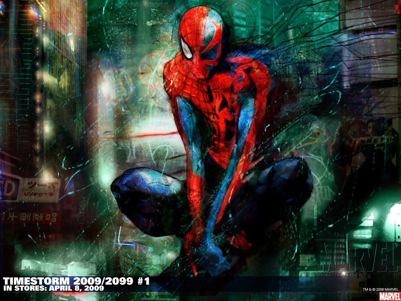 Spider-Man in a city