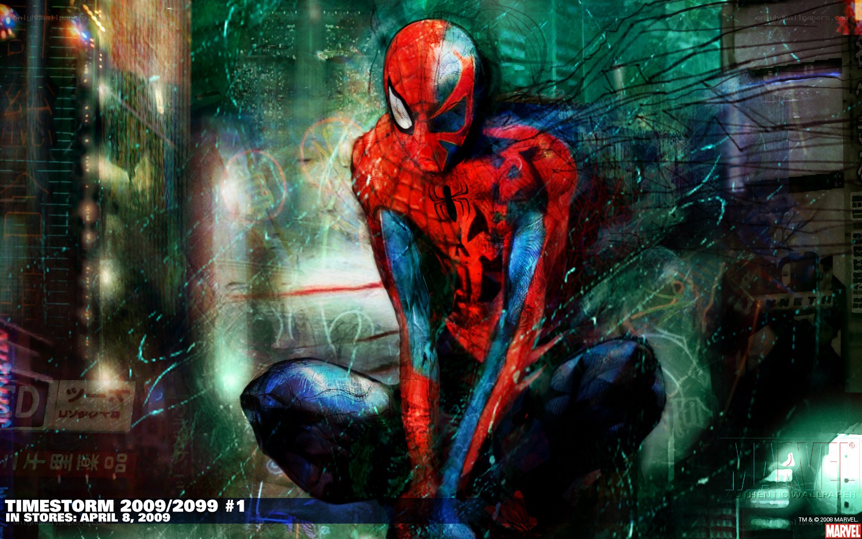 Spider-Man in a cityscape