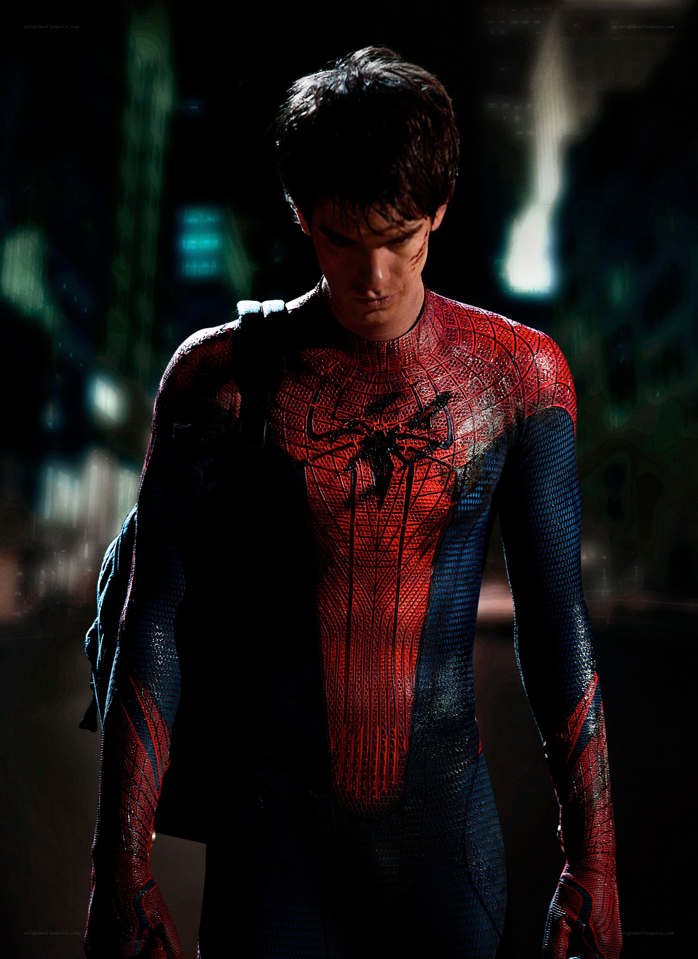 Spider-Man in a dark city