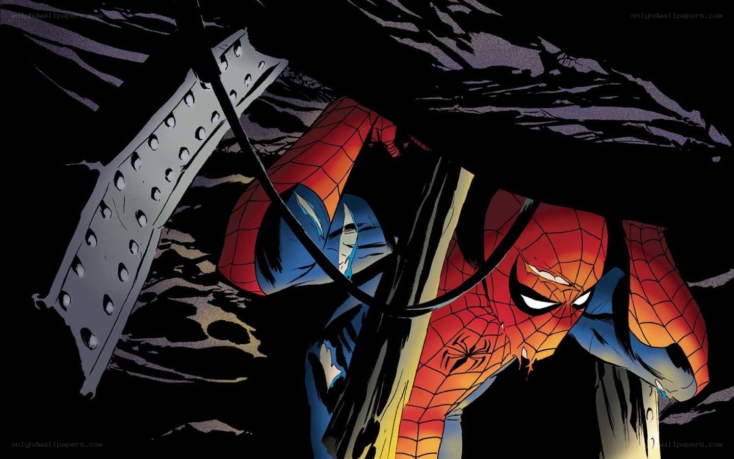 Spider-Man in a dark tunnel