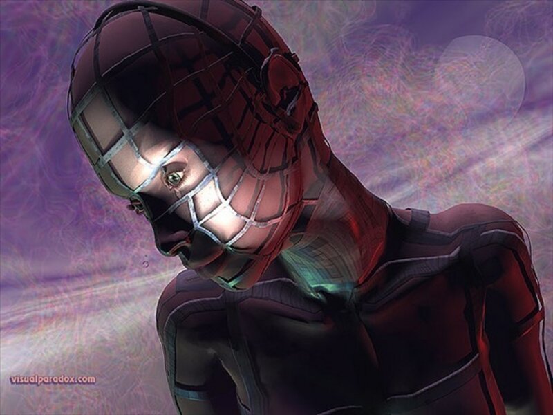 Spider-Man in a digital mask