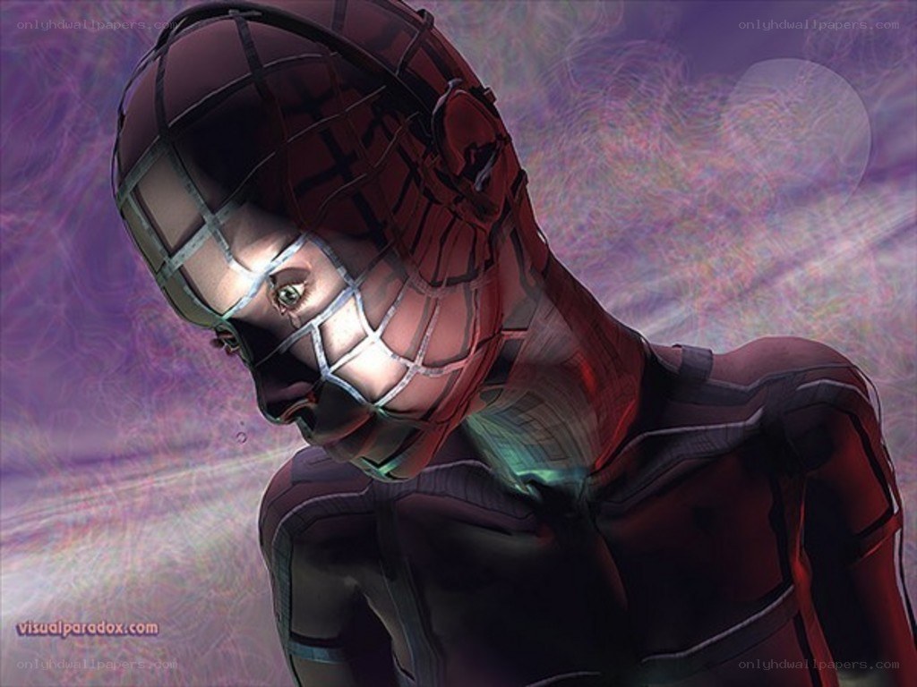 Spider-Man in a digital mask
