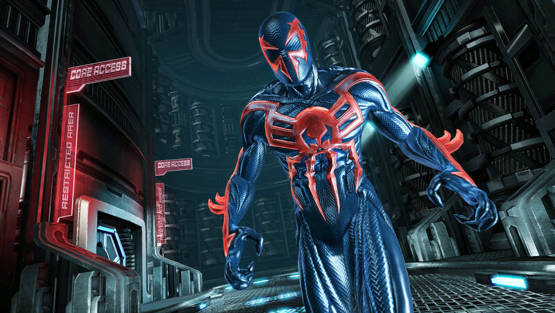 Spider-Man in a high-tech facility