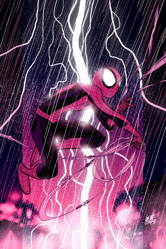 Spider-Man in a storm