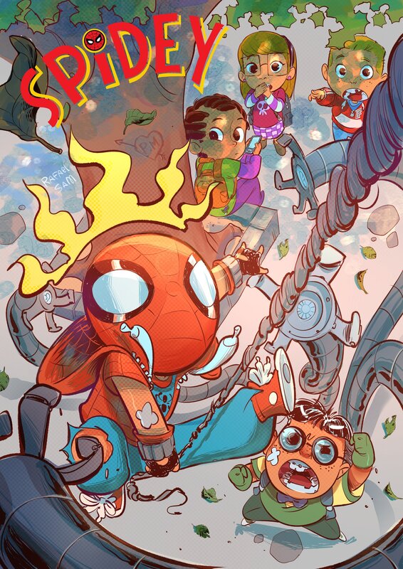 Spider-Man in Action — Red, Chaotic