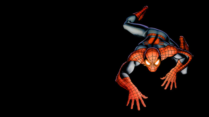 Spider-man in Action — Red, Dramatic, Comic, Web Pattern