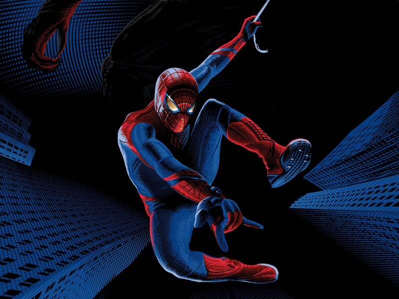 Spider-man in Action — Red, Dramatic, Night