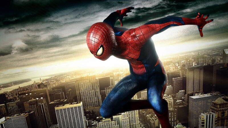 Spider-man in Action — Red, Dramatic, Sunset