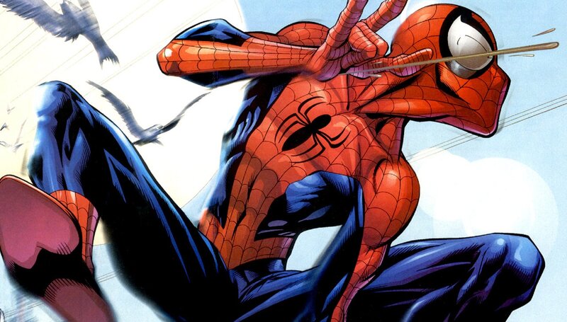 Spider-man in Action — Red, Dynamic, Comic, Arrow