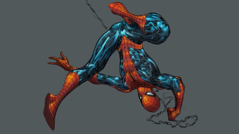 Spider-man in Action — Red, Dynamic, Comic, Web, Suit