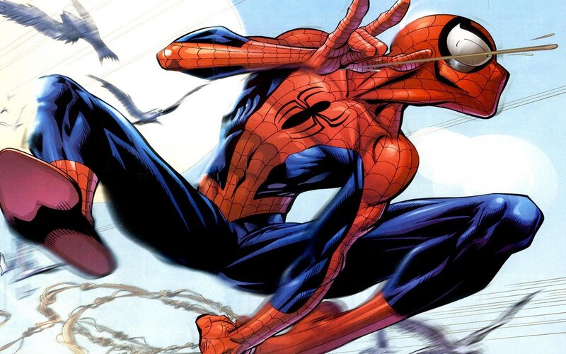 Spider-Man in Action — Red, Dynamic, Comic, Web
