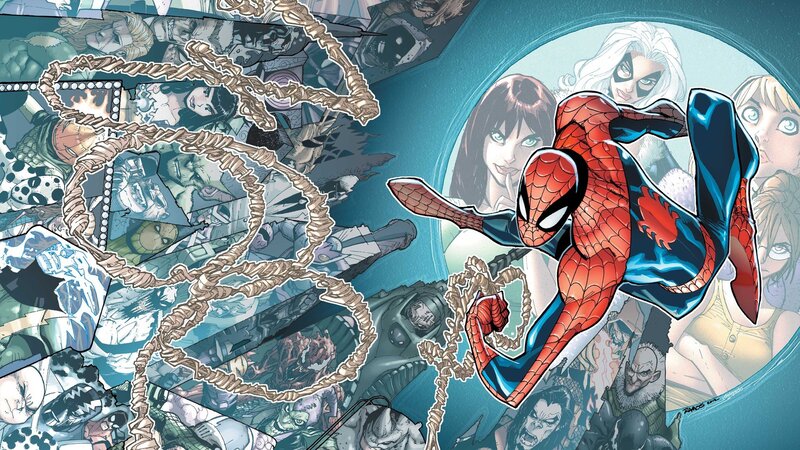 Spider-Man in Action — Red, Dynamic, Comic, Webbing, Villains