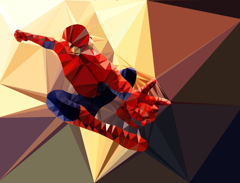 Spider-Man in Action — Red, Dynamic, Digital Art