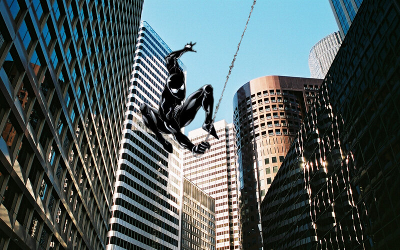 Spider-Man in Black Suit — Dramatic, Afternoon