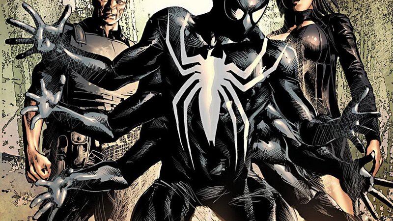 Spider-man in Black Suit — Dramatic, Comic, Man