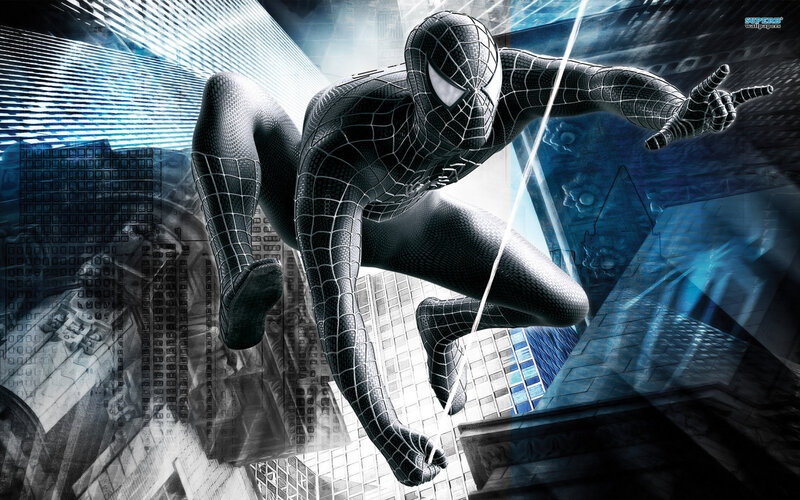 Spider-man in Black Suit — Dramatic, Digital Art