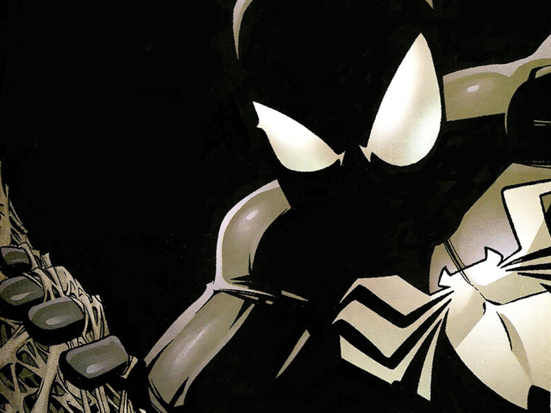 Spider-man in Black Suit — Dramatic, Night, Comic, Mask