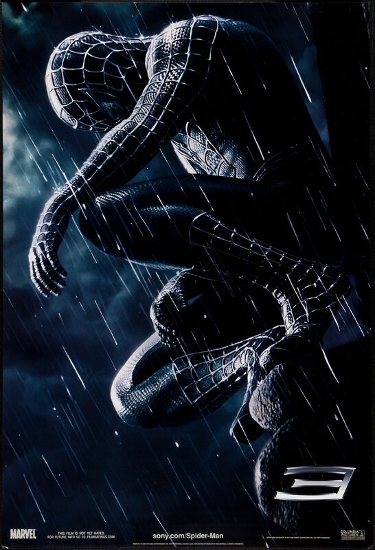 Spider-Man in Black Suit — Dramatic, Night, Illustration