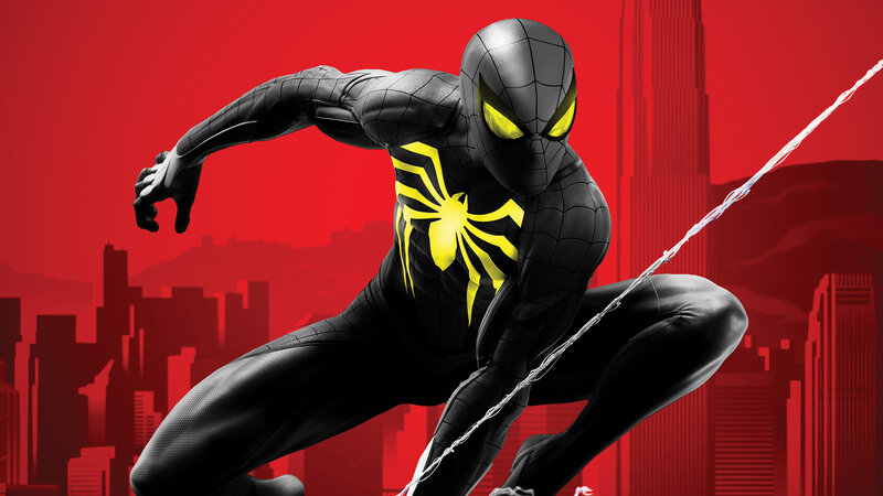 Spider-man in Black Suit — Red, Dramatic