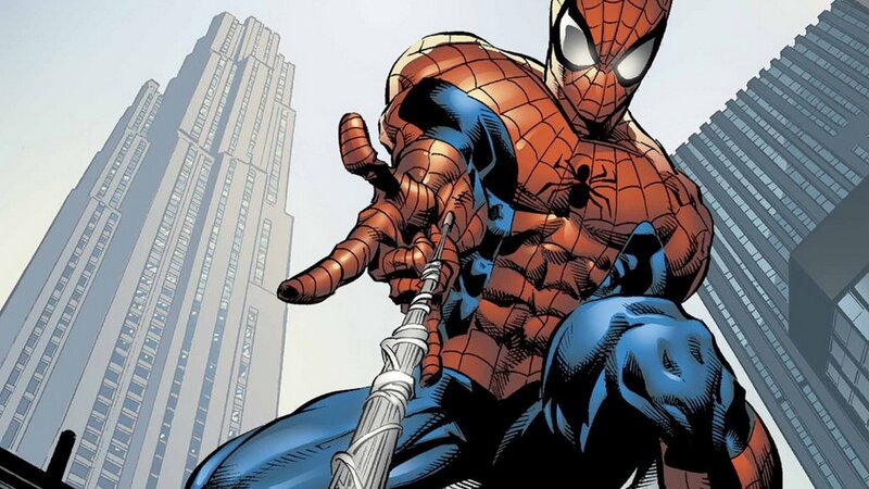 Spider-man in City — Red, Dramatic, Afternoon, Comic, Skyscrapers