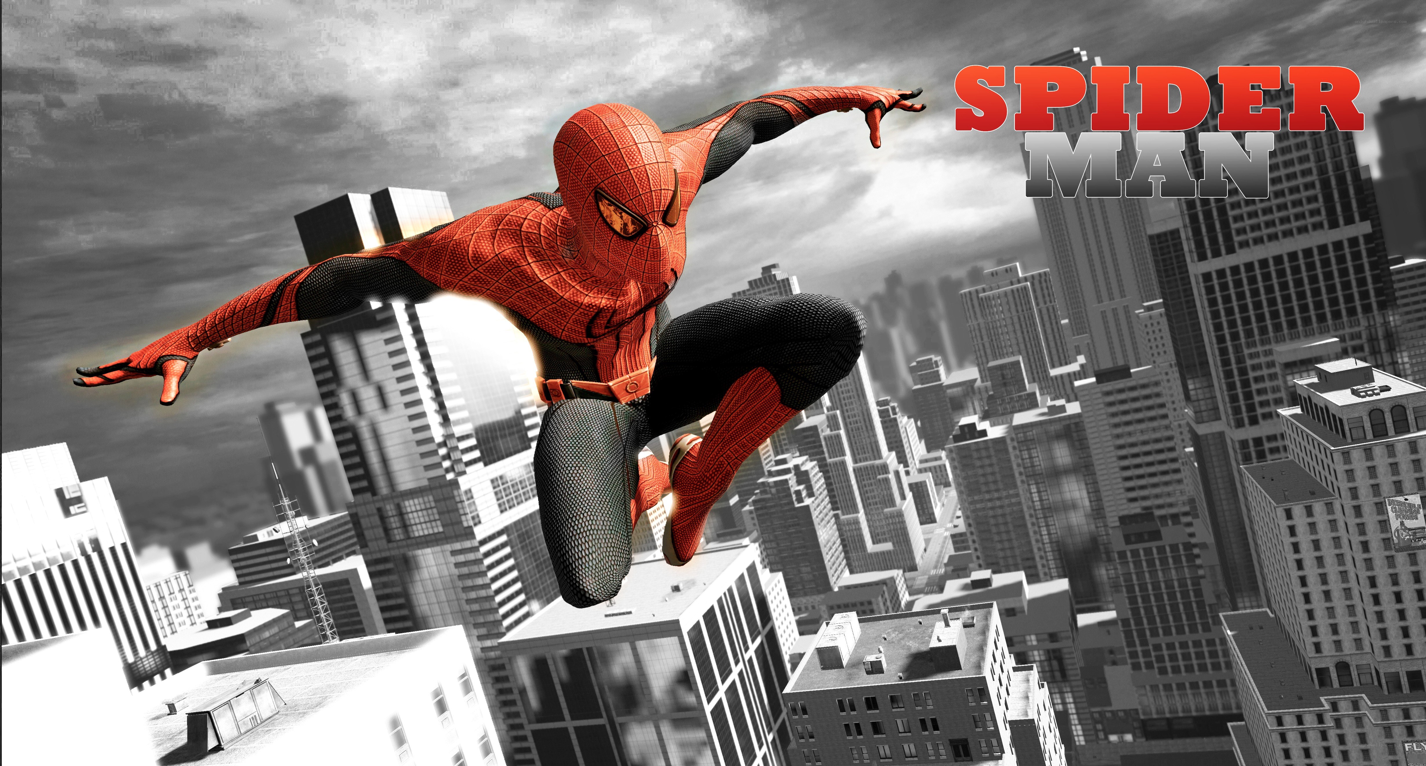 Spider-Man in cityscape