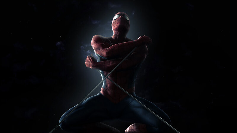 Spider-Man in dark pose