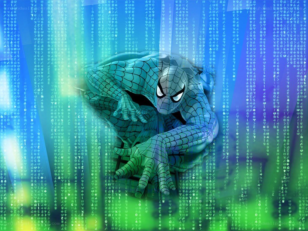 Spider-Man in digital matrix