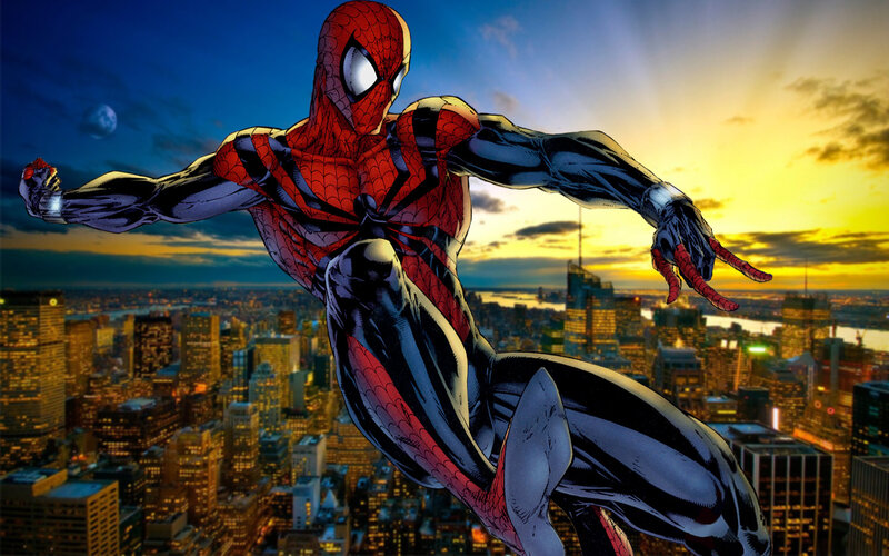 Spider-man in Flight — Red