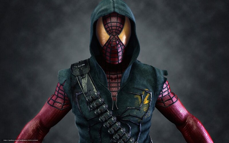 Spider-Man in hooded suit