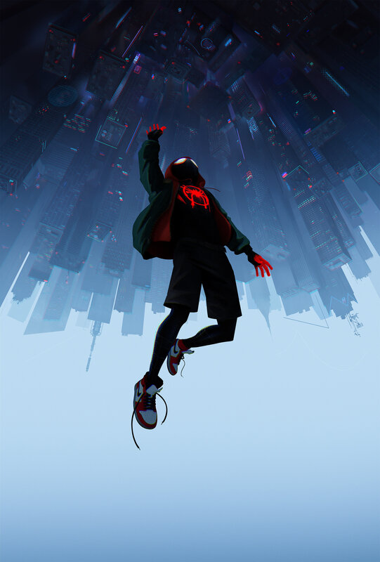 Spider-man in Mid-air — Blue, Dramatic