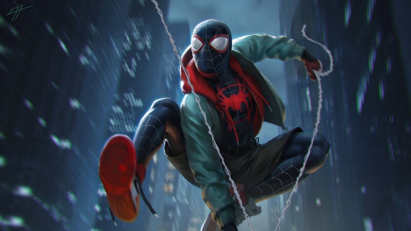 Spider-man in Mid-air — Blue