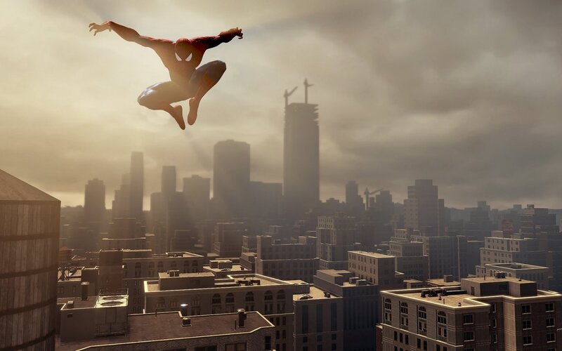 Spider-man in Mid-air — Gray