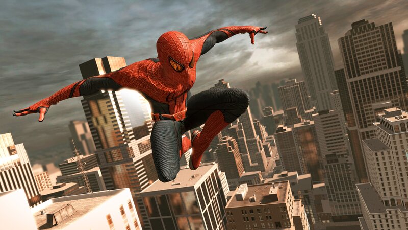 Spider-man in Mid-air — Red, Dramatic, Afternoon