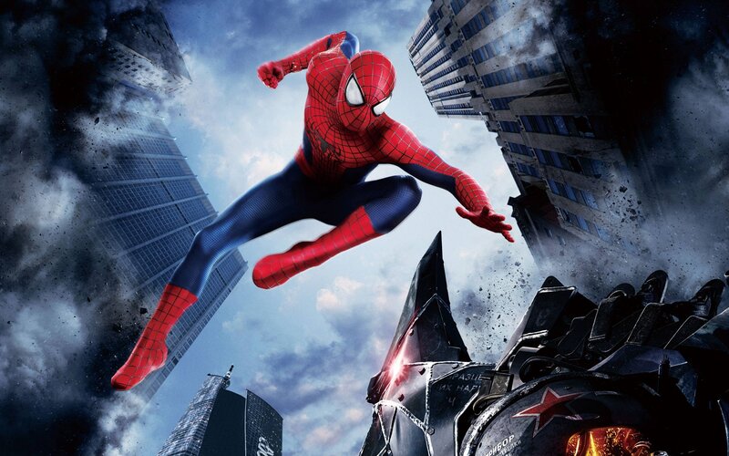 Spider-Man in Mid-air — Red, Dramatic