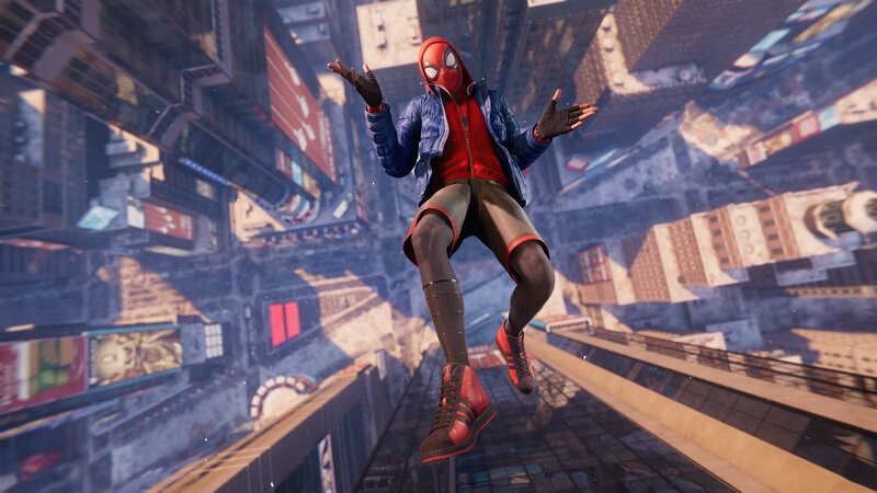 Spider-man in Mid-air — Red, Dynamic, Afternoon, 3d Render