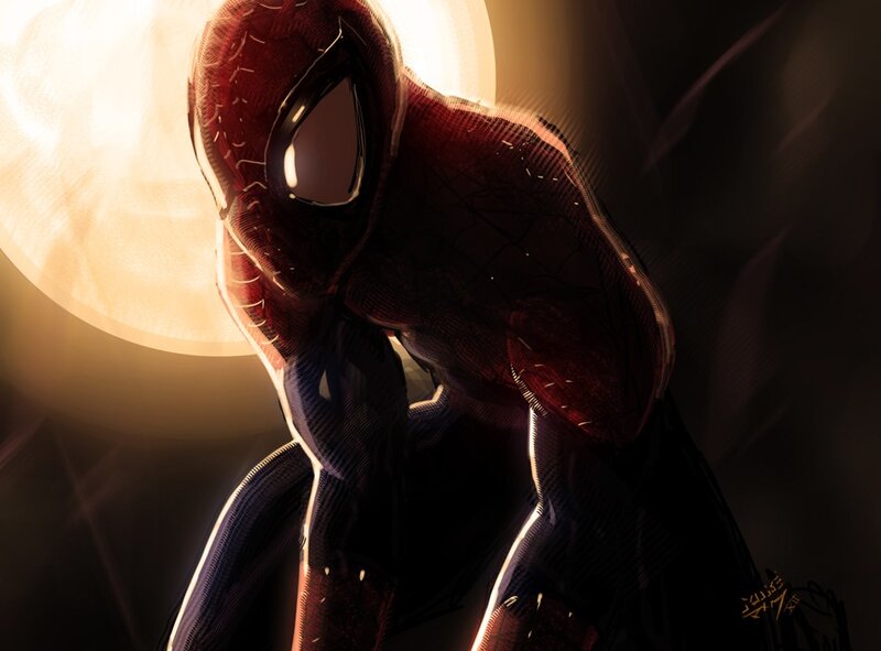 Spider-Man in moonlight